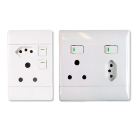 Switch Socket Combo 15A & 1x New SA White