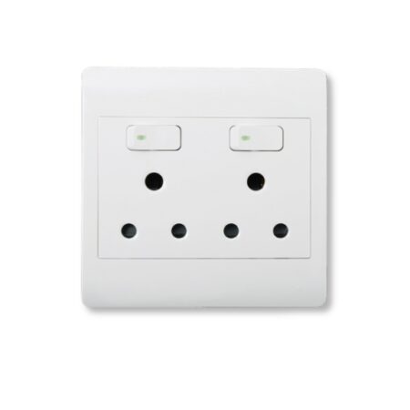 Eco Switch Socket Double Complete 4x4 White