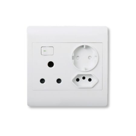 Switch Socket Combo 4x4 16A & 1x New RSA & Schuko