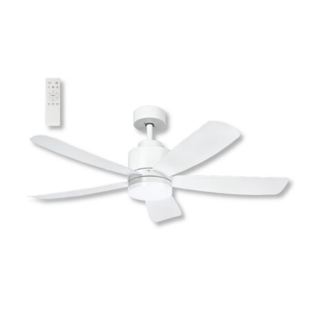LED Ceiling Fan 5-Blade 132cm 3CCT White & Remote