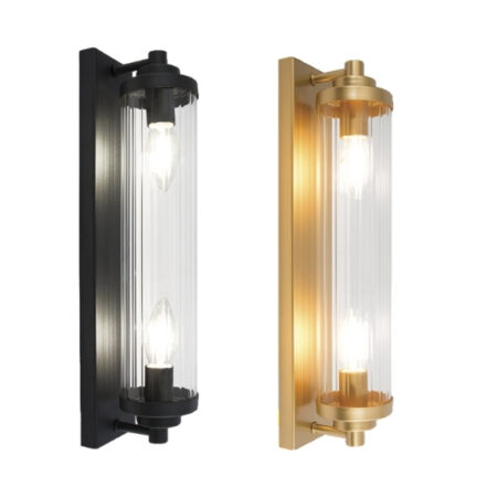 Wall Light Clear Fluted Glass 2x SES