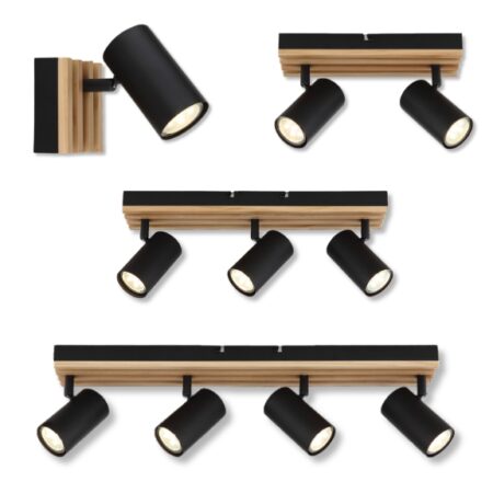 Spotlight Black Metal & Light Wood Detail