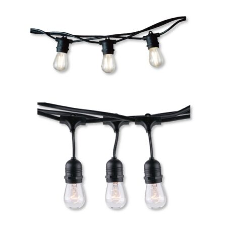 Festoon Lights 10m Lead Black PVC