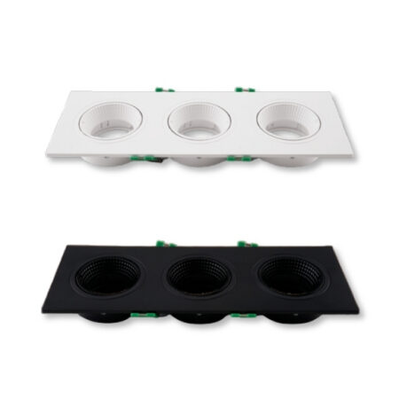 Downlight Fitting Tilt Ribs Triple Recessed