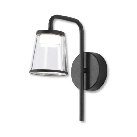LED Wall Light Tall Arched Black 10W 3000K